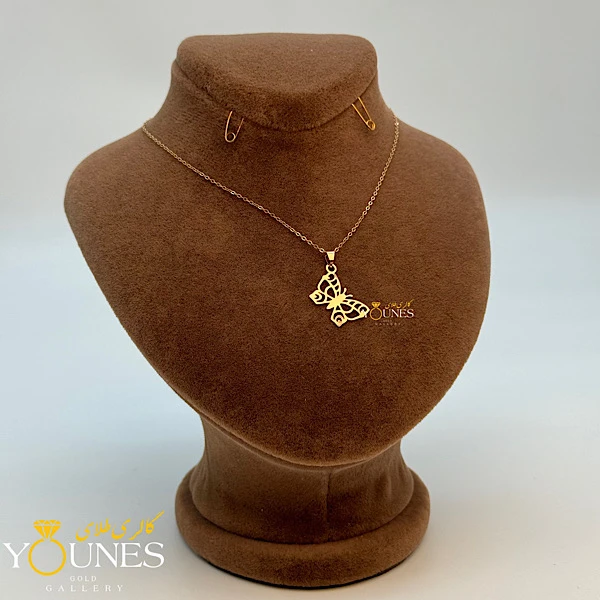 آویز پروانه ای طلا لیزری